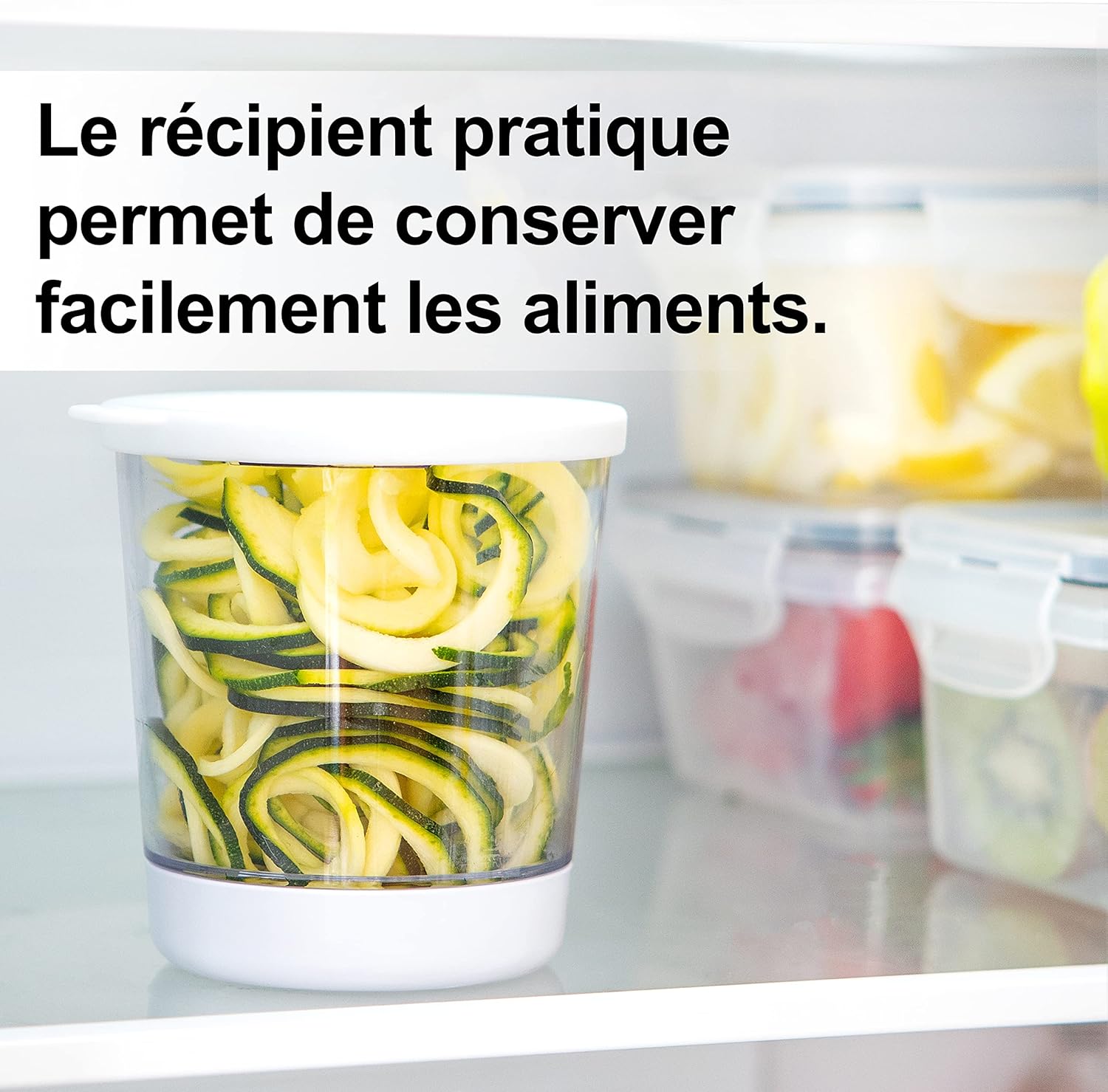 Spiraliseur de légumes manuel, 4-en-1, compact, spaghettis, multifonction