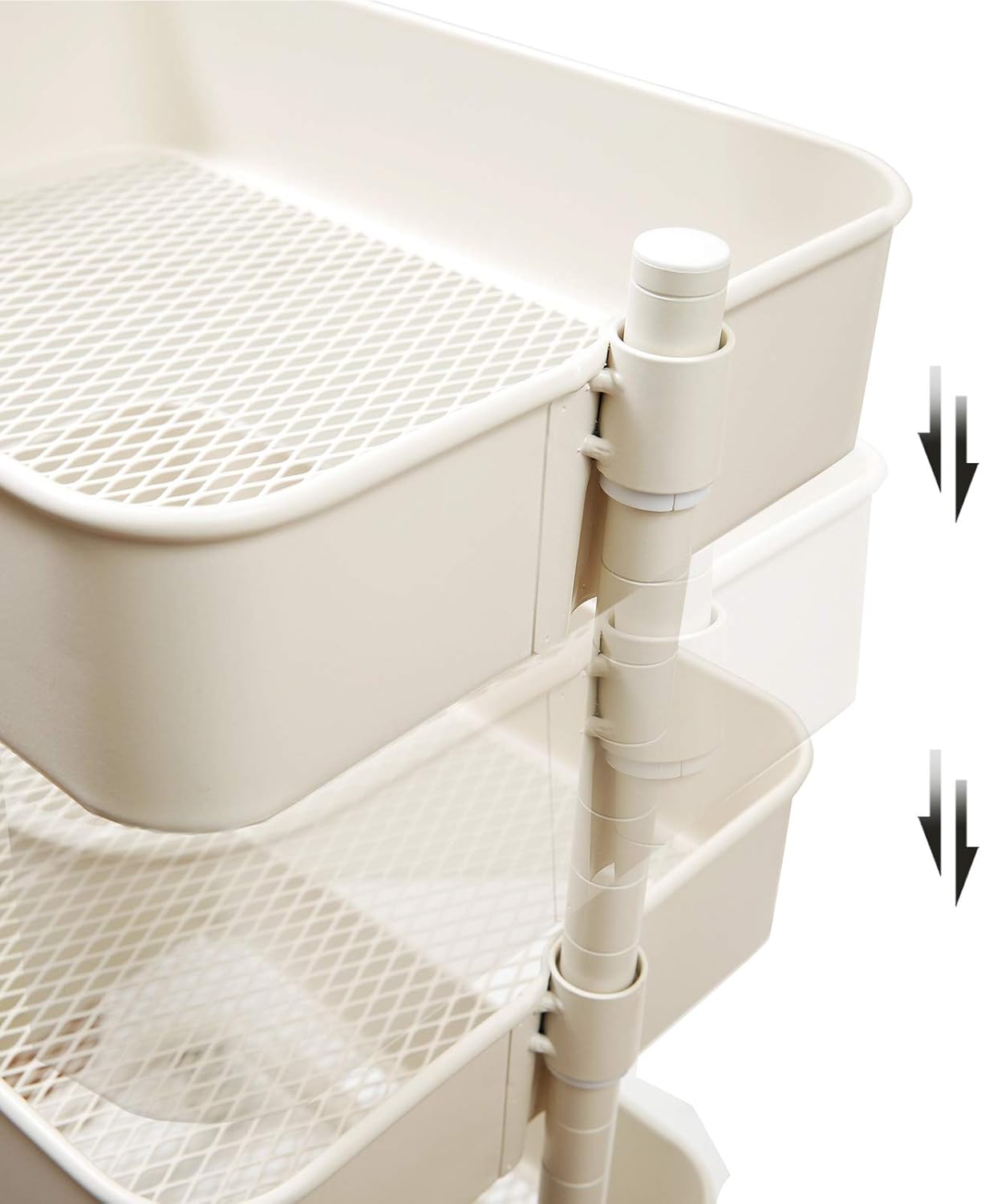 SONGMICS - chariot 3 niveaux - tablette réglable, freins, BSC60WT