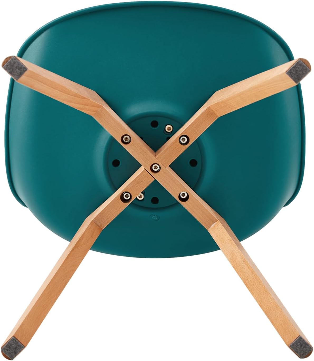 EGGREE - chaises scandinaves lot de 4 - bois hêtre - rembourrées, turquoise