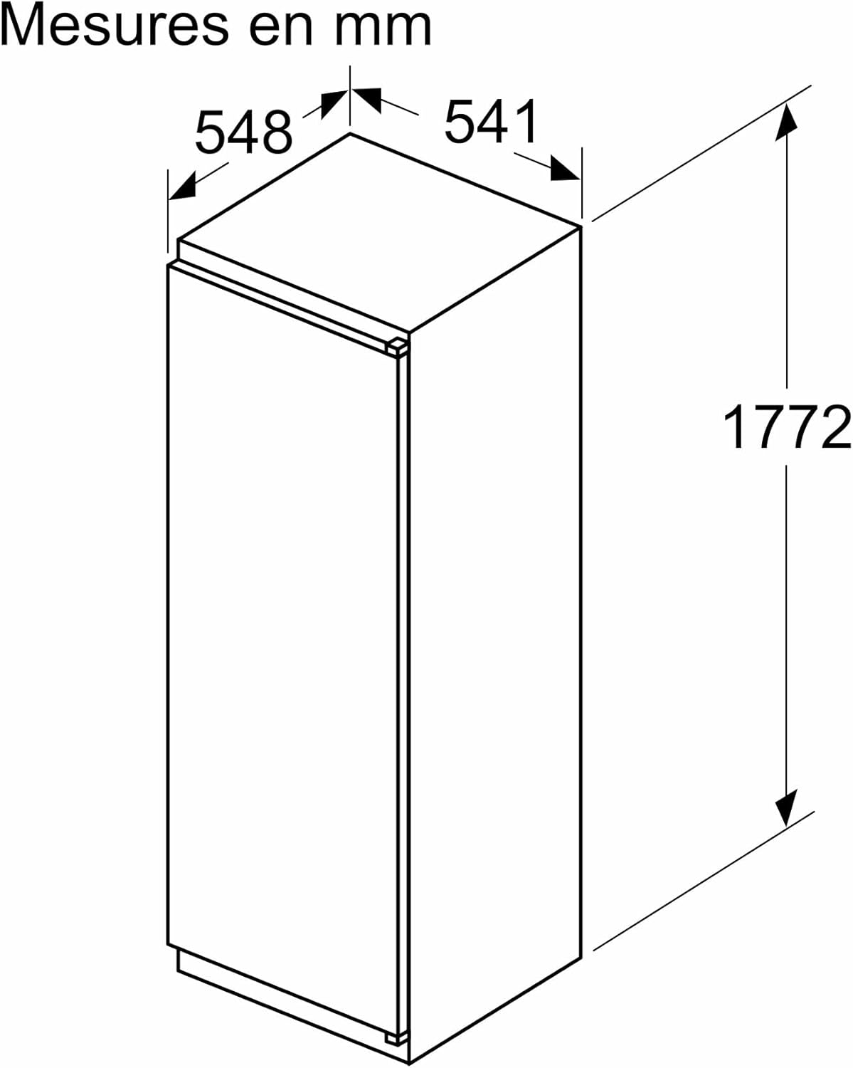 Bosch - KIR81NSE0 Série 2 - 177,2x54,1 cm - 310L, encastrable, KIR81NSE0