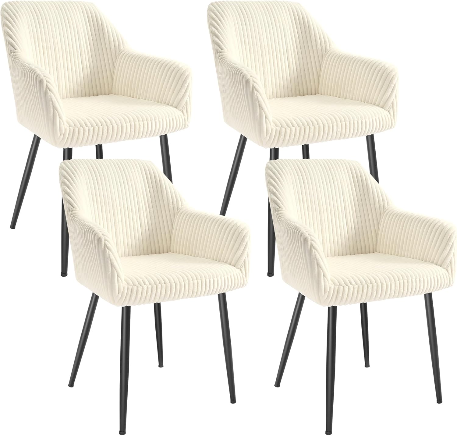 SONGMICS - chaises salle à manger velours, 120 kg, accoudoirs, métal, LDC087WD01-4J