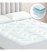 EHEYCIGA Surmatelas en gel 180 x 200 cm pour lit à sommier tapissier, surmatelas 180 x 200 cm, mousse à mémoire de forme, matelas rafraîchissant...