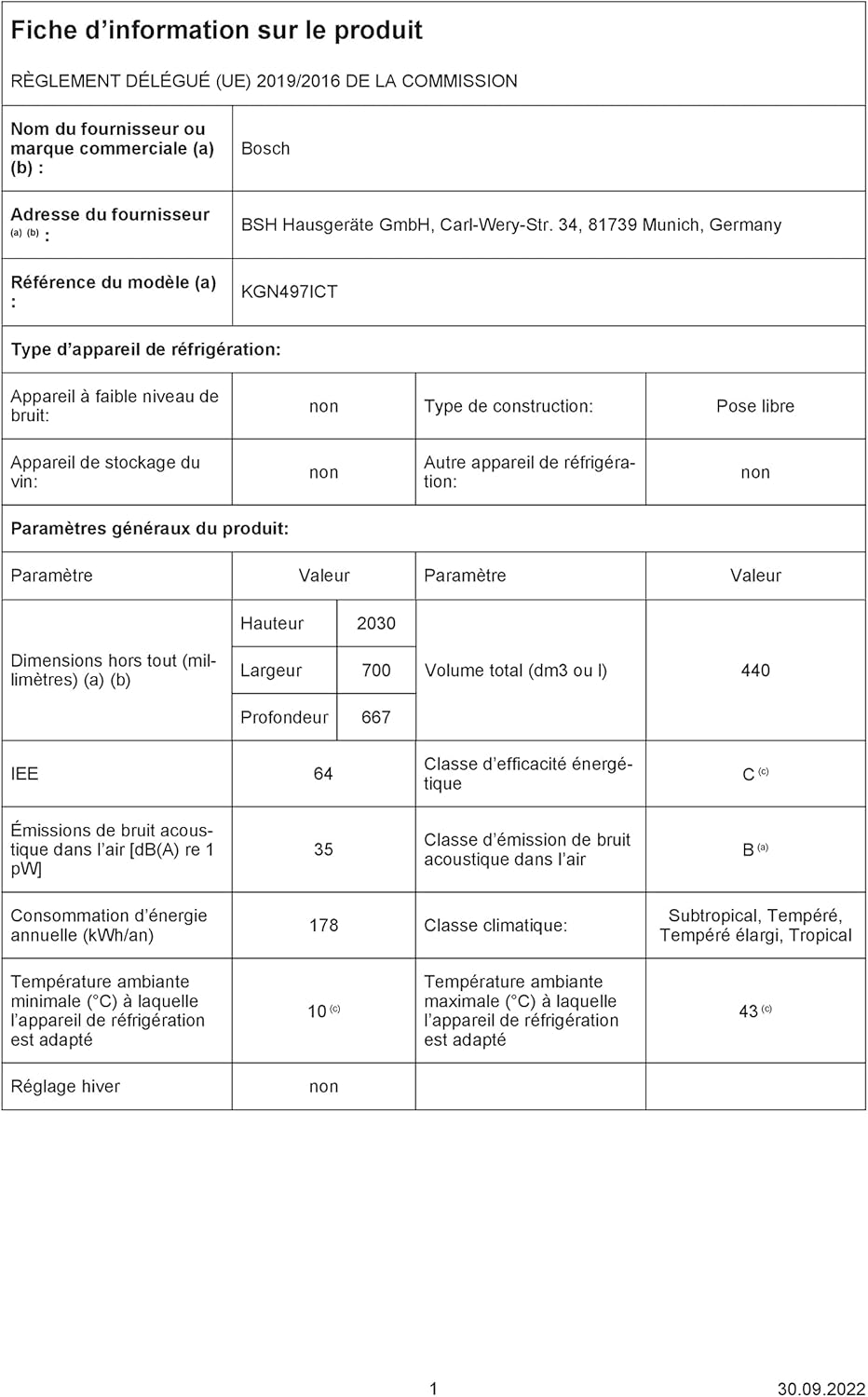 Bosch - combiné Série 4 - 203x70 cm - 440L inox anti-traces KGN497ICT