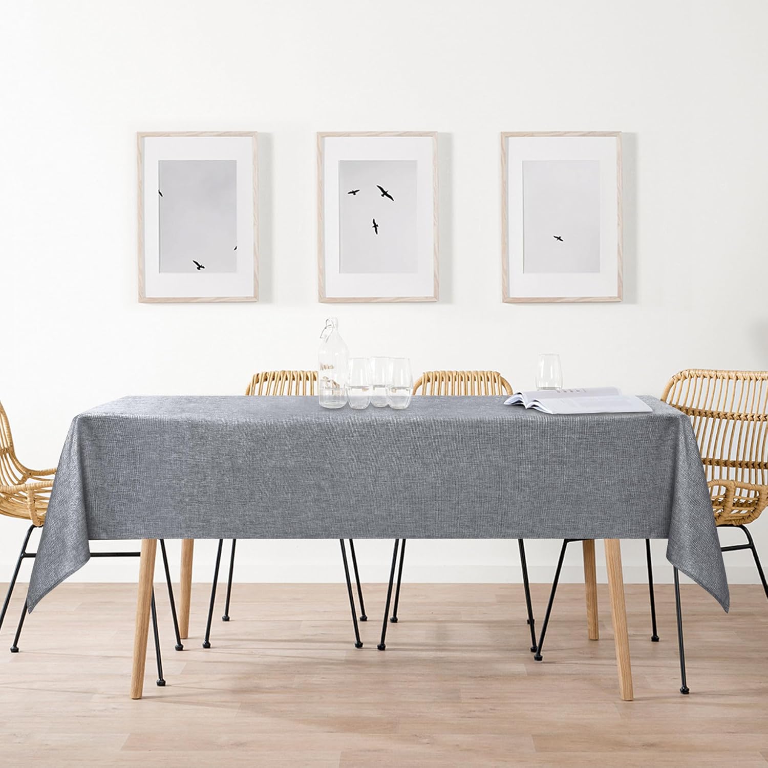 DWCN - aspect lin lavable imperméable - 135x300cm - anti-tache