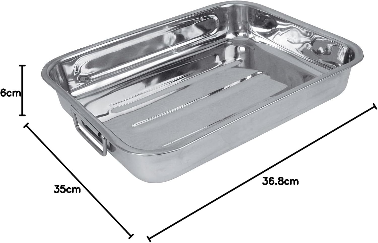 Crealys - Plat à four inox - lot de 2 - résistant, argenté, 500534