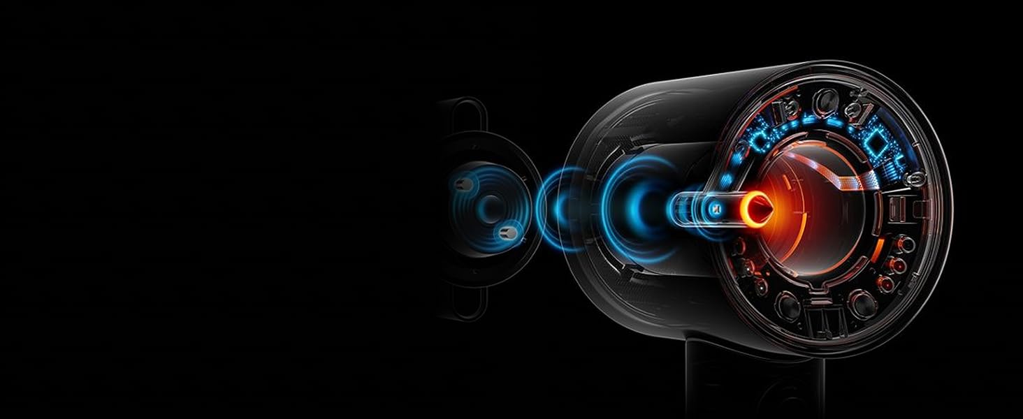 Graphique montrant la technologie de reconnaissance dans le Dyson Supersonic Nural et ses embouts.