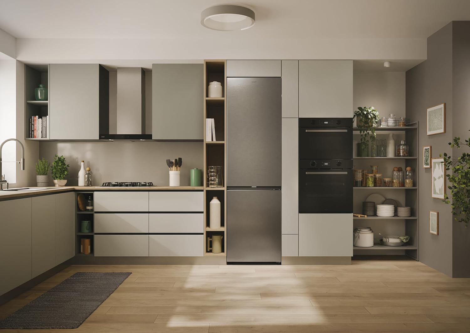 Candy - Combiné réfrigérateur Circle+ inox 205x59,5x66,7cm No Frost - CNCQ2T620EX