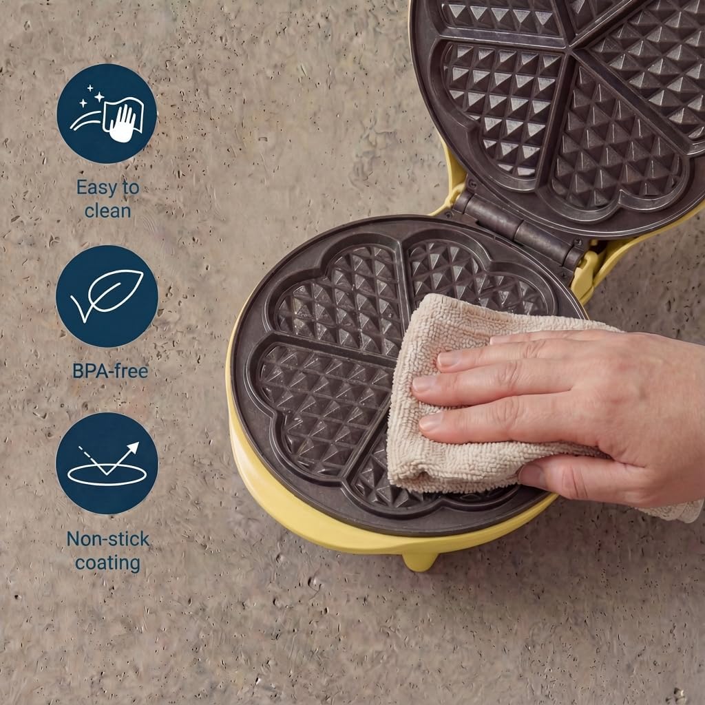 Bestron - Gaufrier classique rétro - 700W - plaques cœur antiadhésives