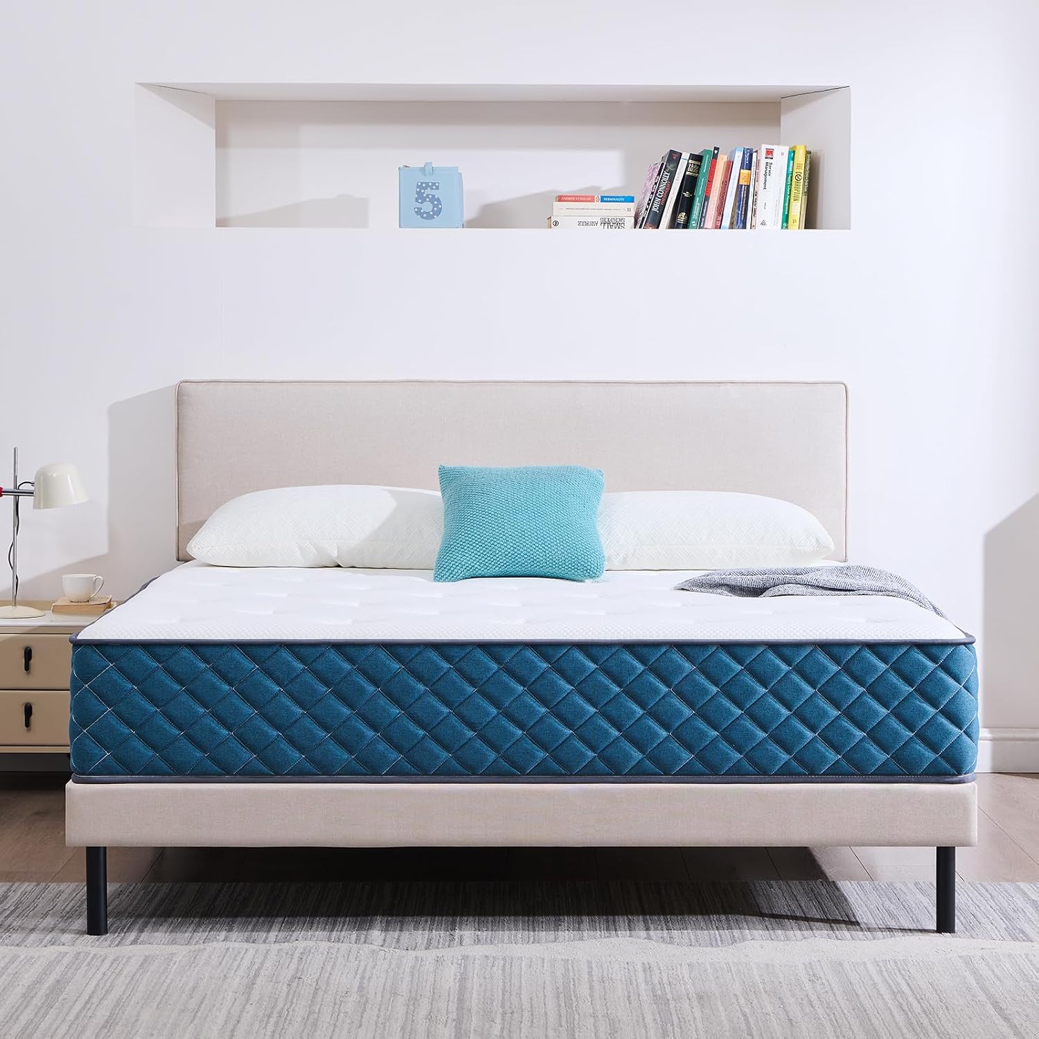 Matelas - 120x190x25 cm - ressorts ensachés, mémoire de forme, soutien idéal