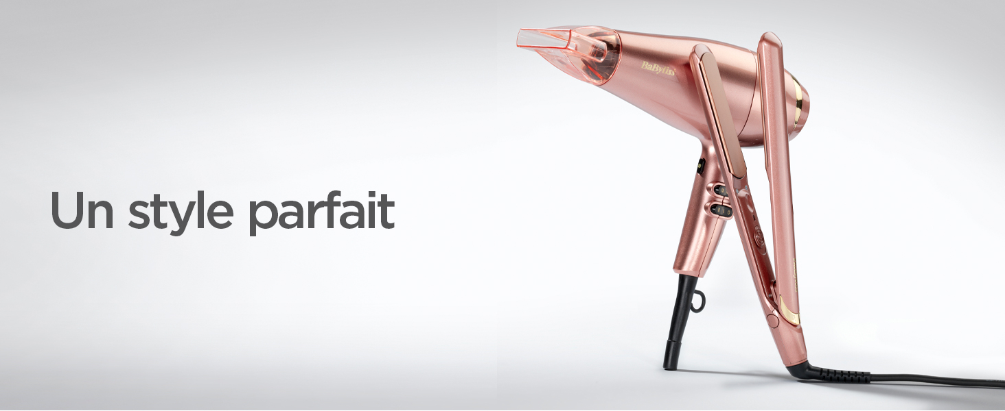 BaByliss, lisseur Rose Gold, 2598PE, lissage rapide, plaque céramique, lissage doux, fer à lisser