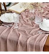 Artoid Mode Chemin de table Boho Gaze Fromage Rose Poussière 90 x 300 cm, Cuisine Table Décoration Intérieur