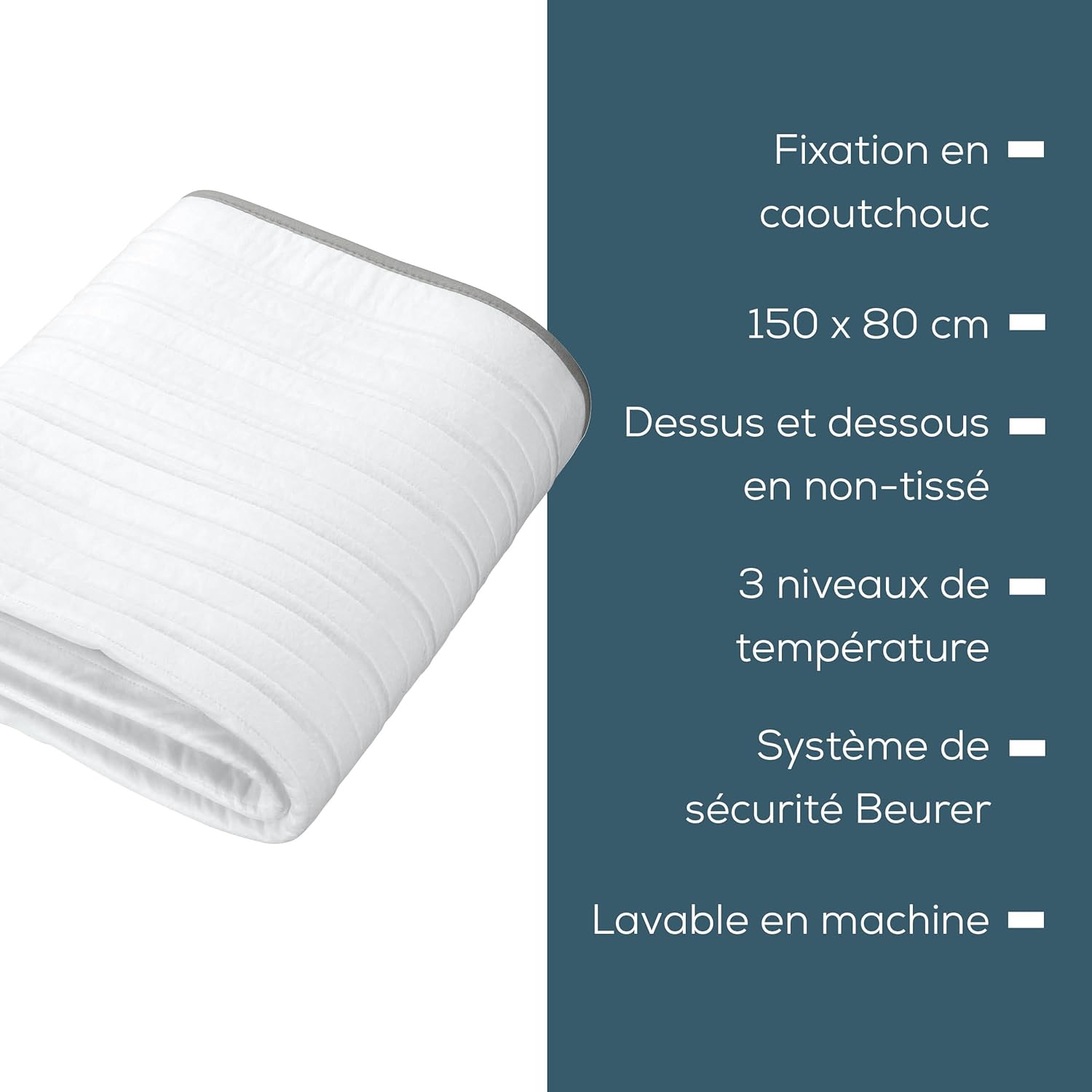 Beurer - TS 17 - 150x80 cm - surmatelas chauffant, 3 températures, lavable