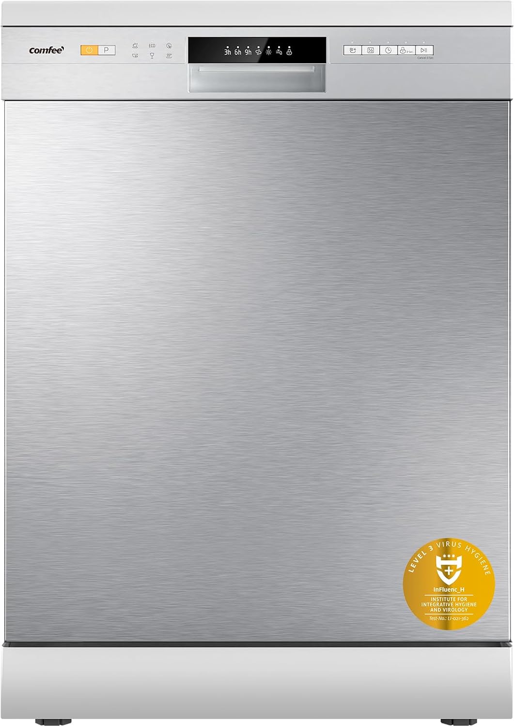 COMFEE' - Lave-vaisselle série CDWPF1201PS - 60 cm, 12 couverts, départ différé, panier flexible, inox, 49 dB, CDWPF1201