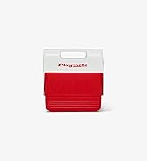 Le texte indique « Playmate ». Portefeuille ou porte-cartes rouge photographié sous plusieurs angles montrant les compartiments extérieurs et intérieurs.