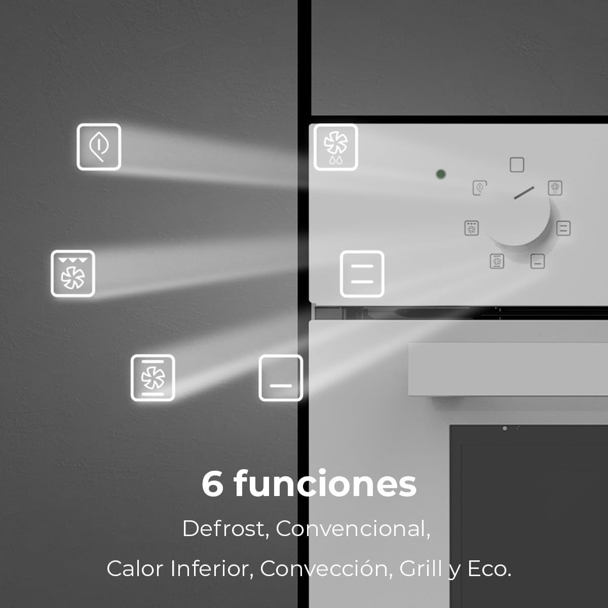 Cecotec - Bolero Hexa M236000 - four encastrable 70L - multifonctions, minuterie, classe A, 2800W, triple vitrage M23600