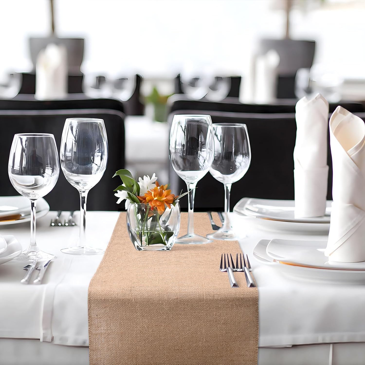 Nappe en jute - 30x1000 cm - bords cousus, coton et lin, découpable