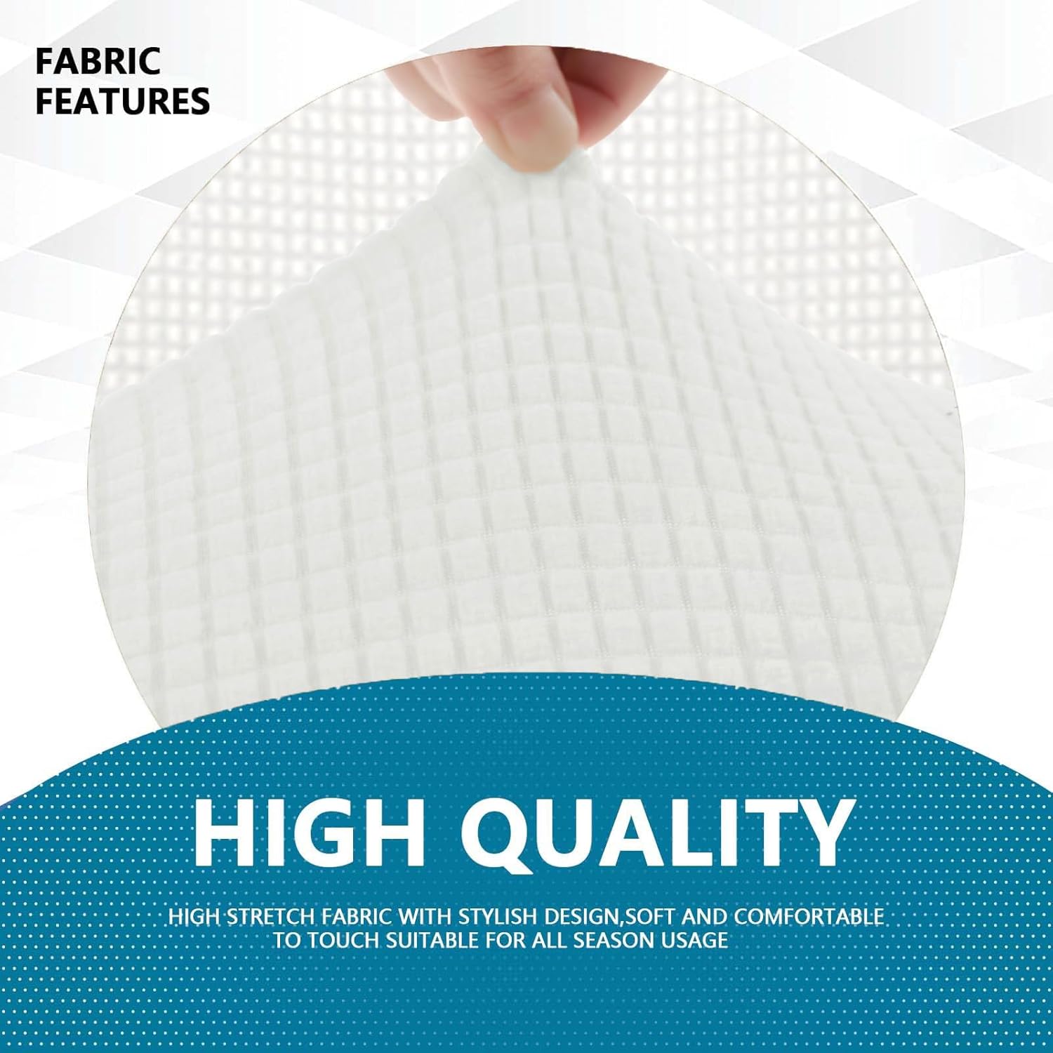 Housse canapé 3 places - extensible, moderne, lavable, blanc