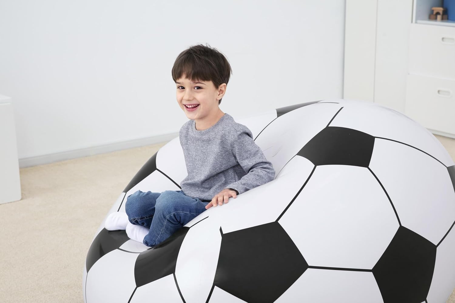 Bestway - fauteuil gonflable ballon foot - 114x112x66 cm - confortable - 75010