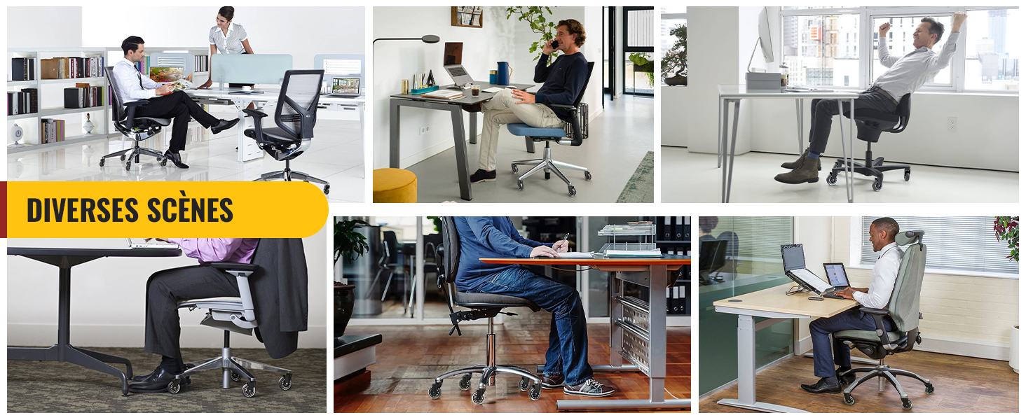 roue de remplacement chaise pour chaise de bureau de bureau  jeu en bois dur ensemble de 5