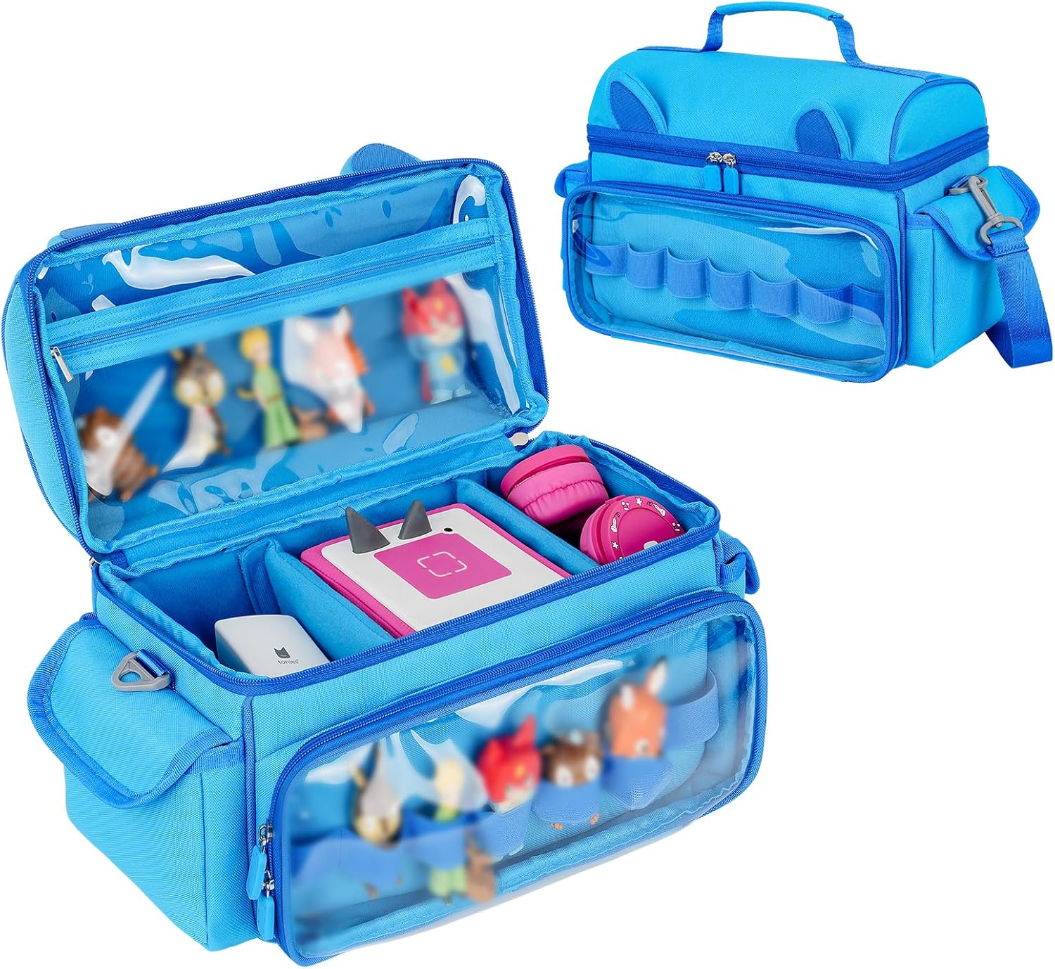 Étui de transport - compatible Toniebox 2/1 - joli sac rangement - pour figurines, écouteurs et accessoires