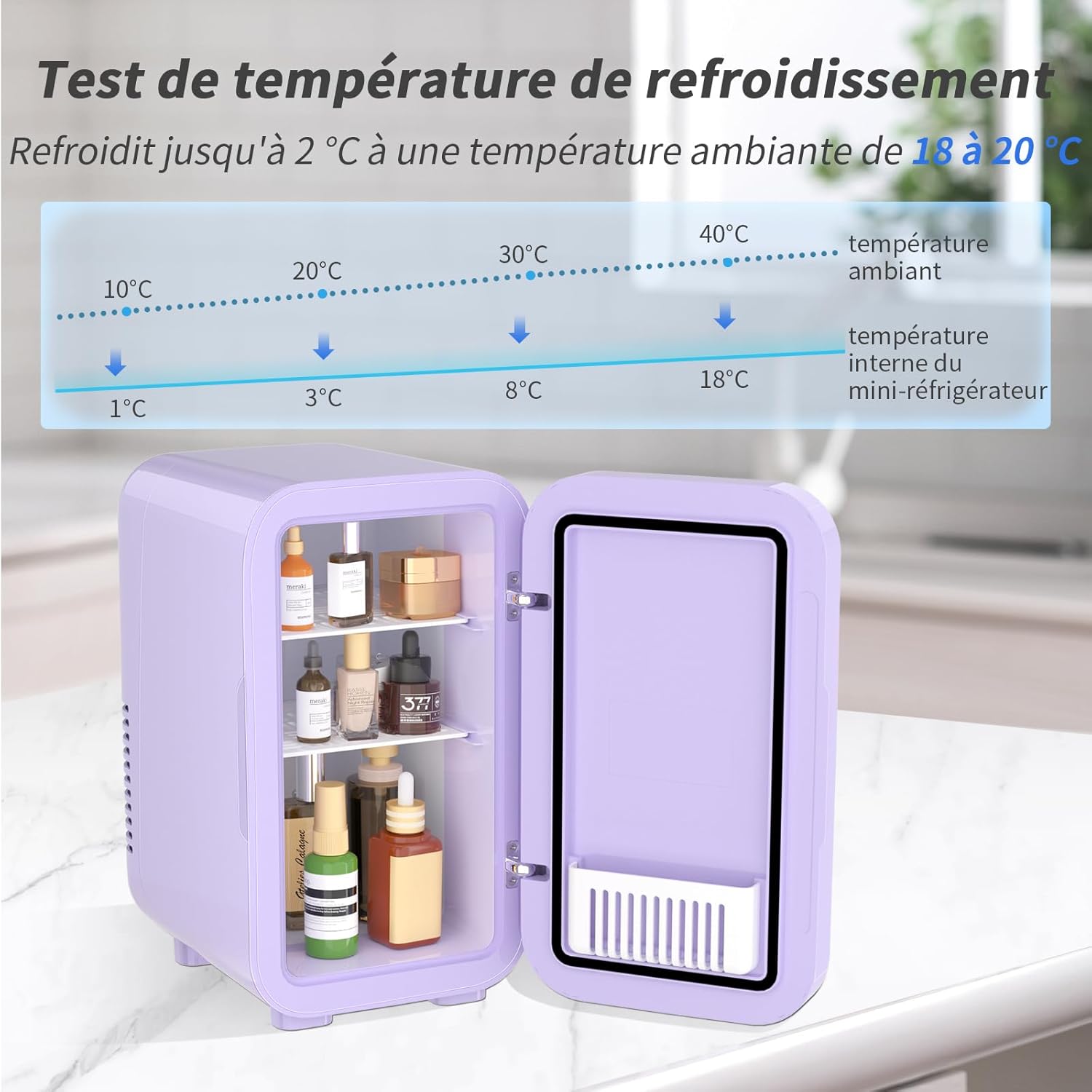 YASHE - mini réfrigérateur 6L, 220-240V, 8 canettes, portable