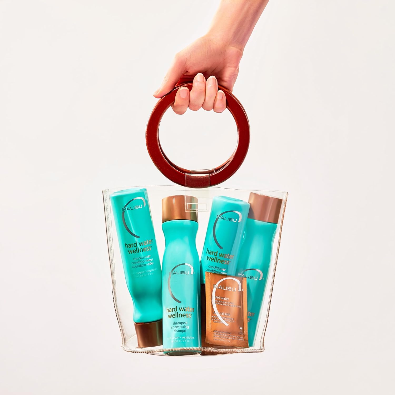 Malibu C - kit bien-être eau dure, shampoing 9oz, soin 9oz, traitement 0,17oz