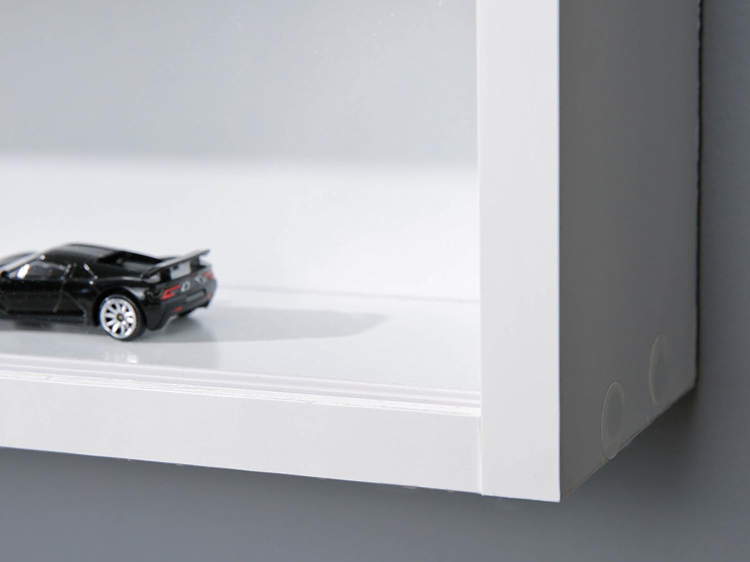 Inter Link - vitrine murale 80x60x9.5 cm - 4 étagères, MDF, blanc