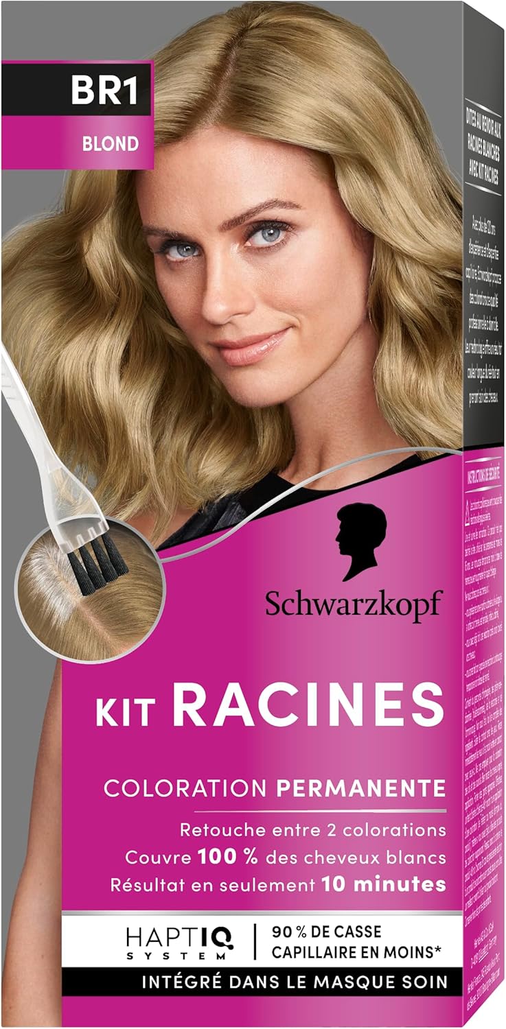 Schwarzkopf - Kit Racines - Coloration permanente cheveux - huile nourrissante, couvre cheveux blancs, retouche, BR1