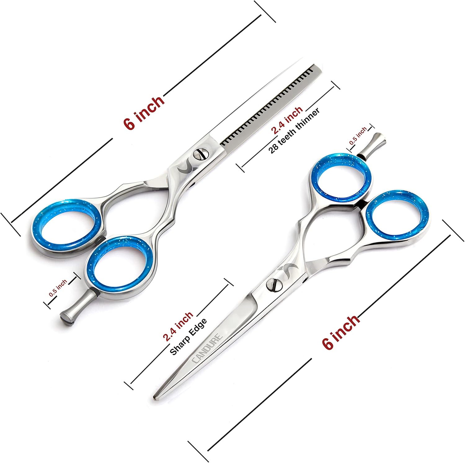 Candure - Set ciseaux coiffure pro 5.5