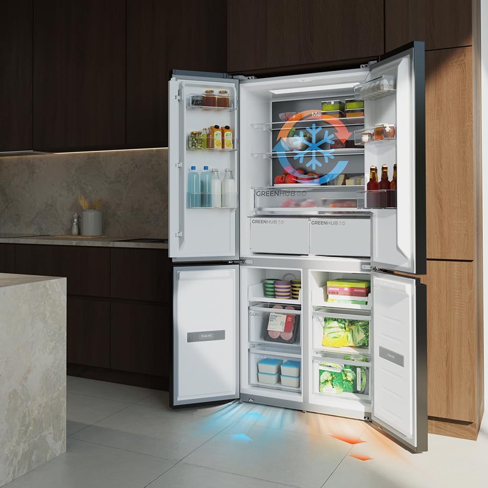 Cecotec - Bolero CoolMarket 4D, 456 L, 189x83 cm, No Frost, Inverter, 4 portes, 4D456SBI