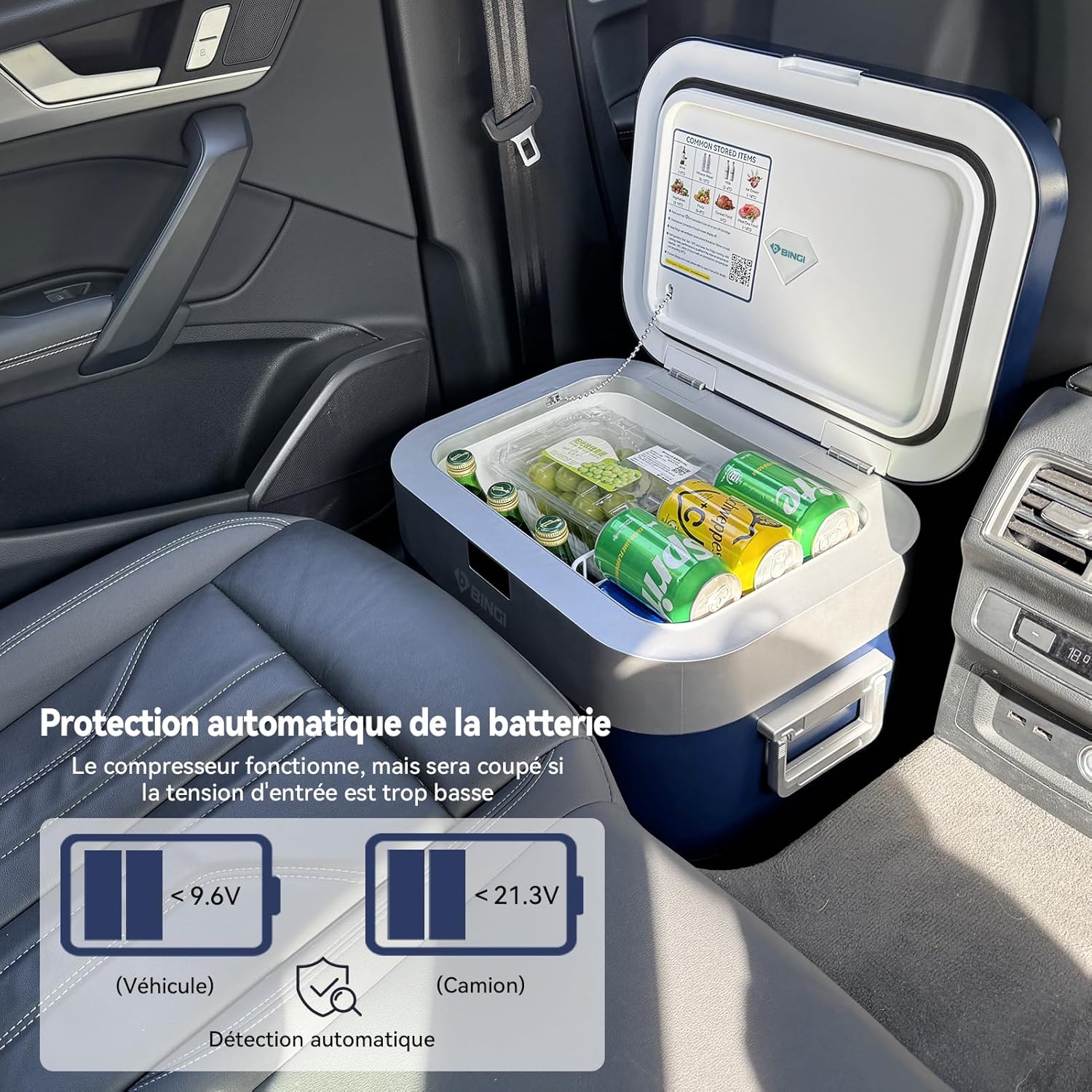 BINGI - Réfrigérateur voiture série compression 22L -18°C à +20°C