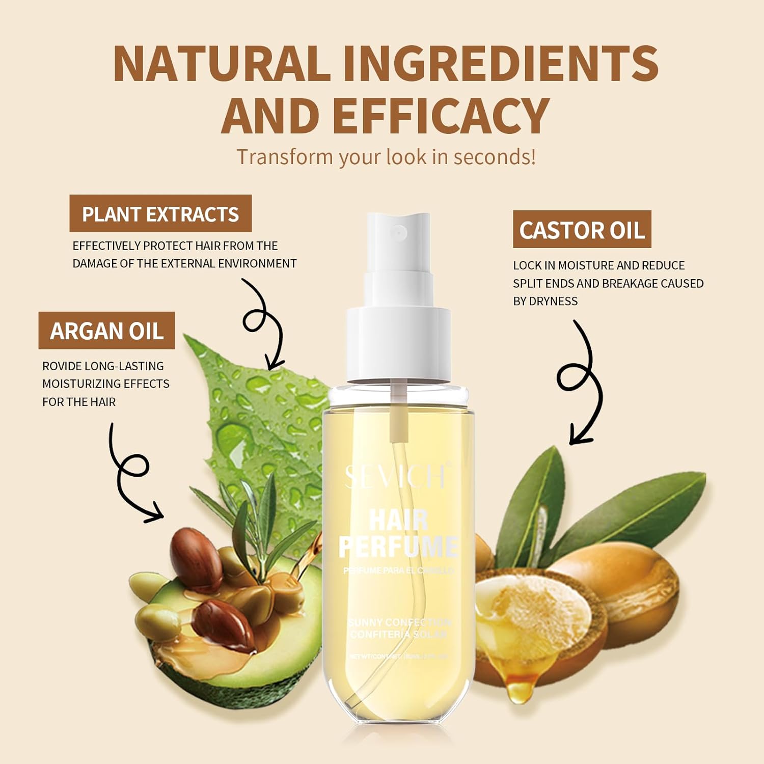 Sevich - Parfum cheveux femme 85ml - senteur gourmande persistante