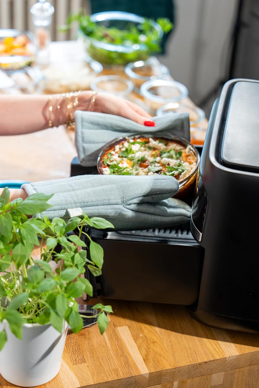 Pyrex - Idéal Airfryer - 20x17 cm - Plat carré verre résistant, 1L