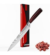 Matakumi Couteau de cuisine 20 cm Lame – Couteau de chef professionnel pour viande extra aiguisé...