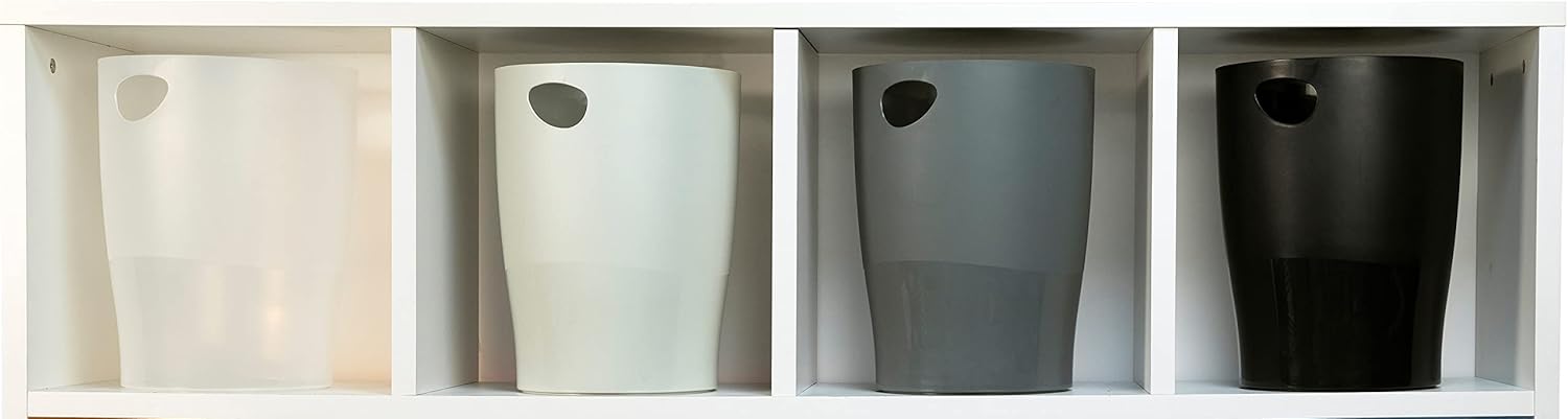 Exacompta - corbeilles à papier ECOBIN 15L - poignées, gris, 26,3x26,3x33,5 cm - 45307D