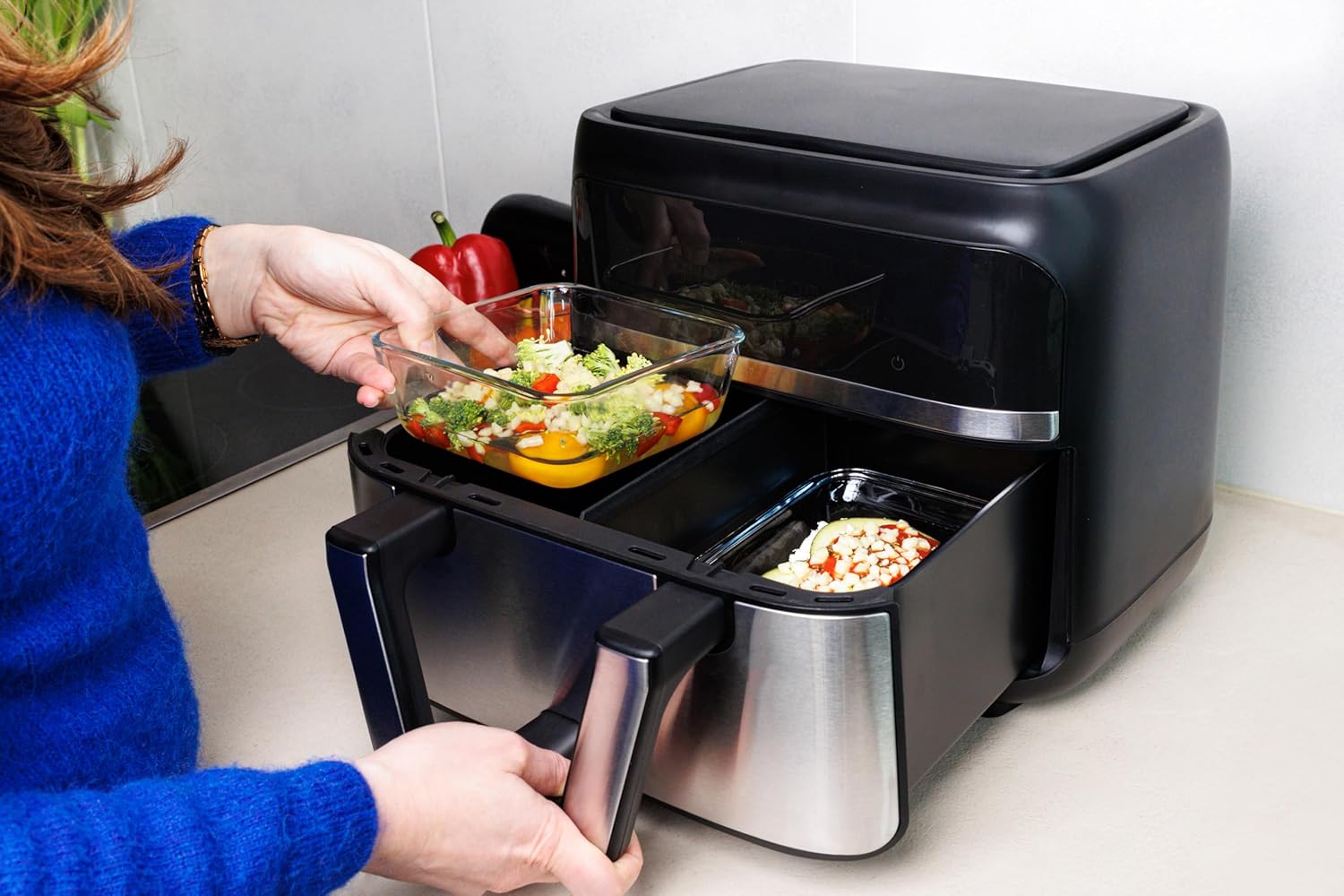 Pyrex - Prepware carré - 20x17 cm - plat verre 1L, usage au four