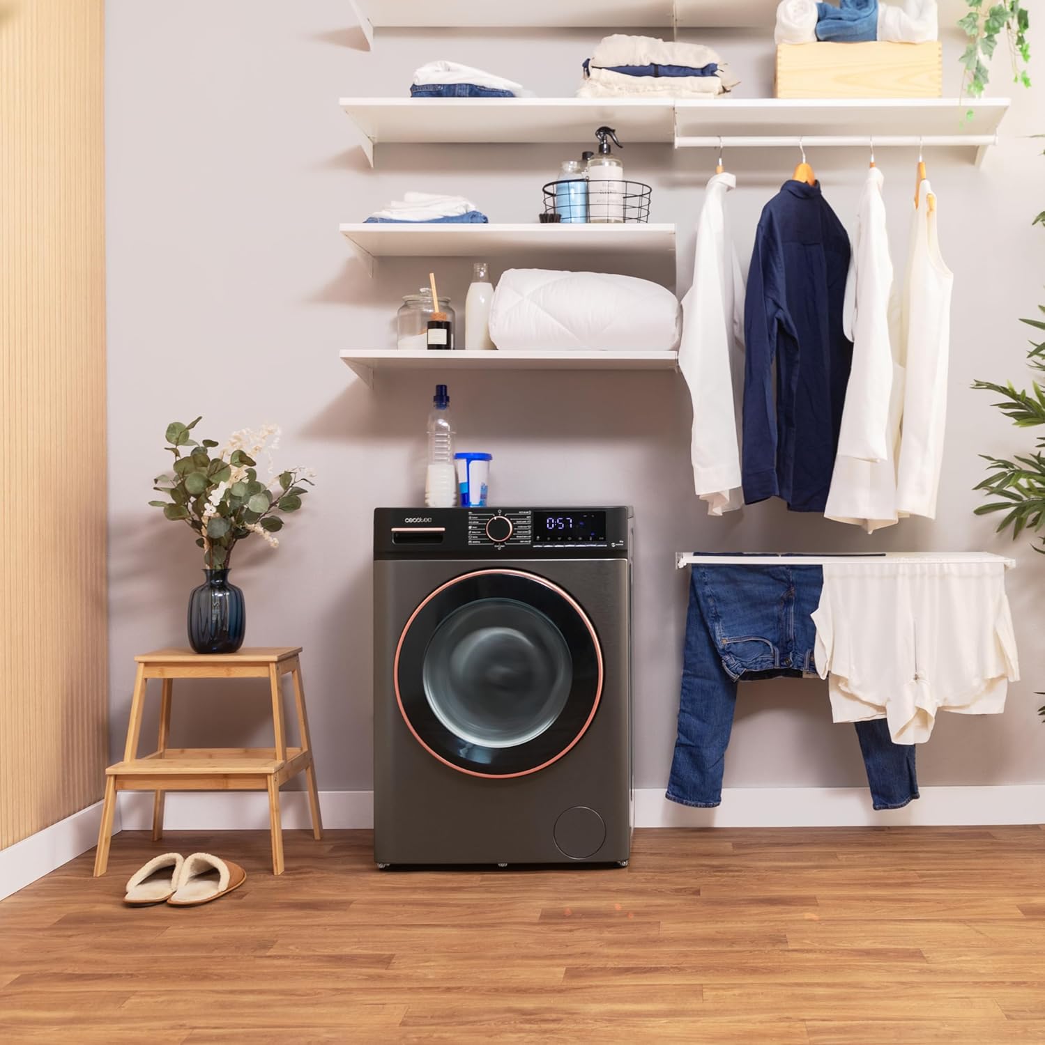 Cecotec - Lave-linge frontal 7kg, 1400tr/min, classe A, vapeur, Dresscode7610