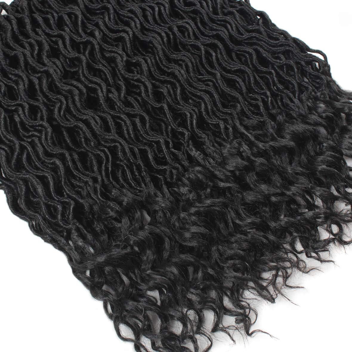 Xtrend - Déese Faux Locs 18 pouces - 6pcs, bouclés, 24 mèches, 1B#