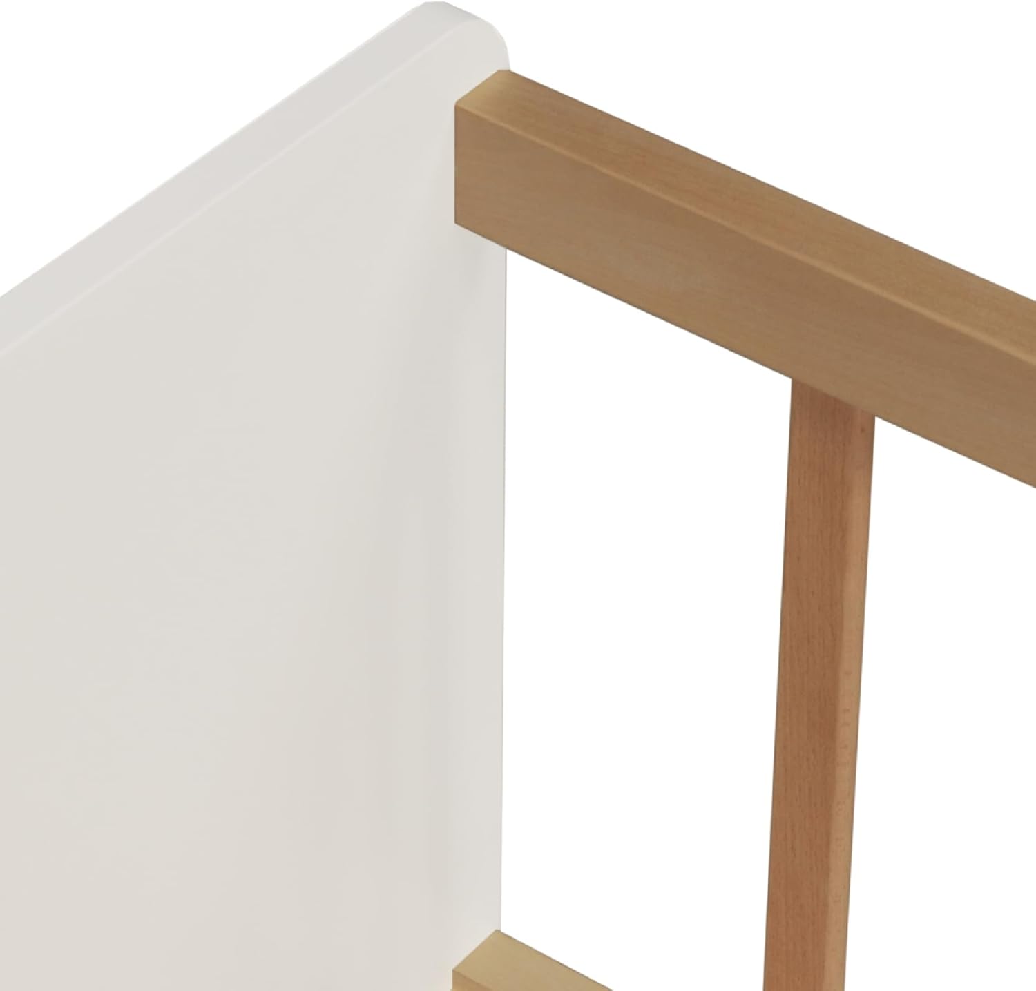 Weber - Pilou - 90x190 cm - lit avec sommier, blanc et bois