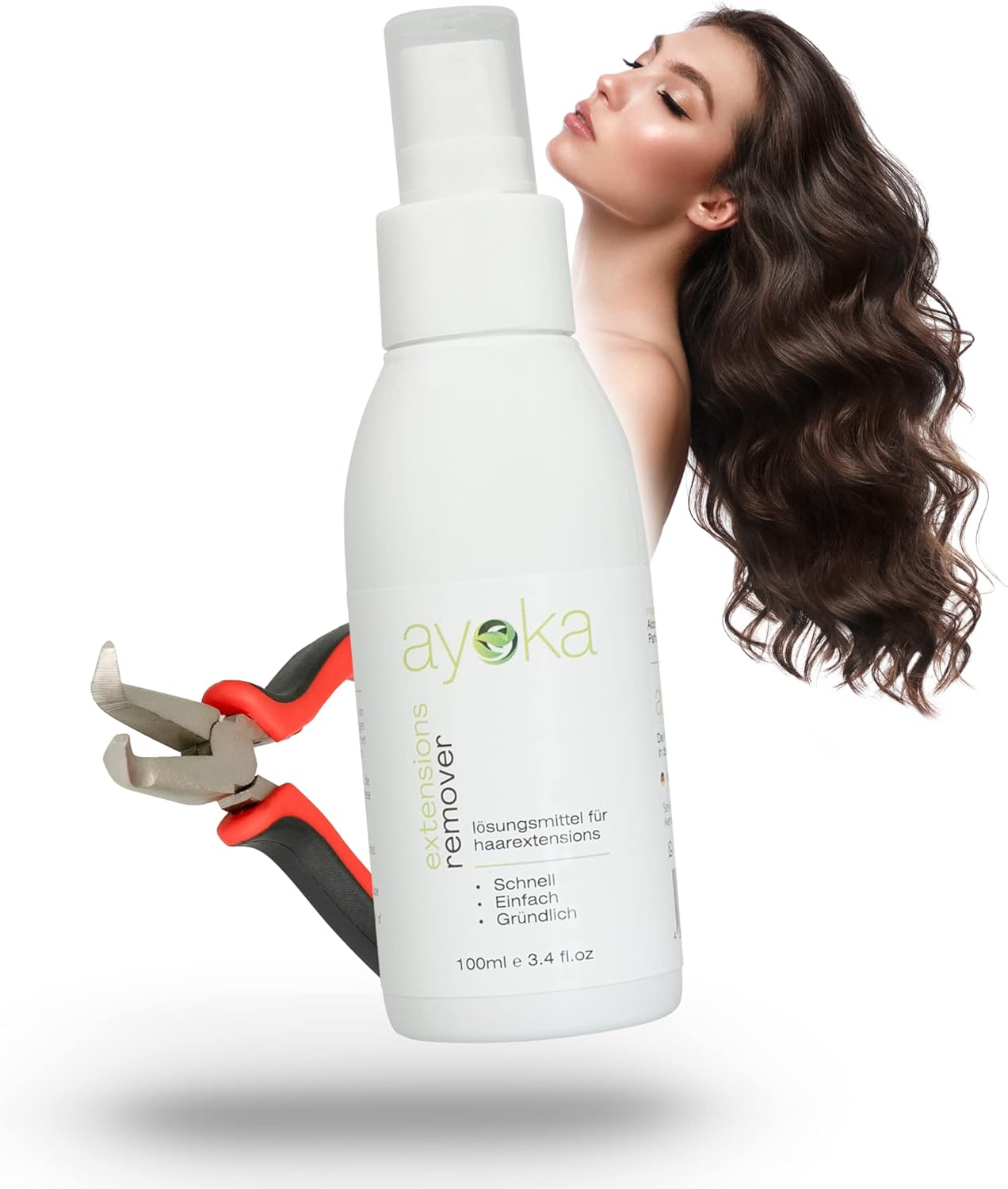 Ensemble dissolvant extensions cheveux – pinces extra fortes, outils Pro