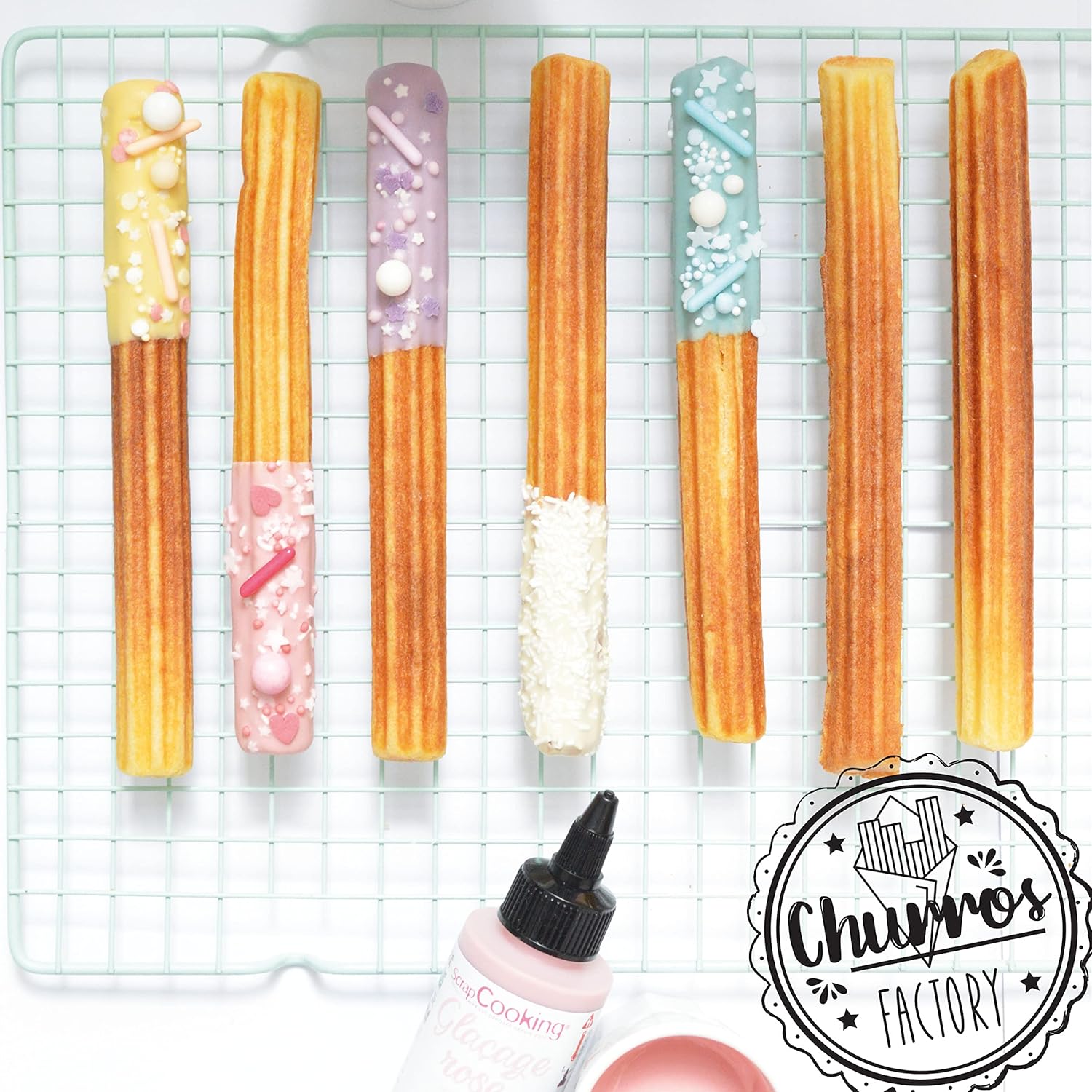 ScrapCooking - Factory 3888 - churros maison, rotation 180°, plaque antiadhésive