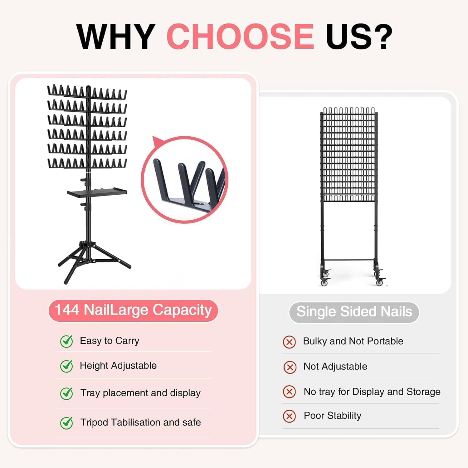 Gresonic - support coiffure professionnel - plateau perruques, 144 pinces