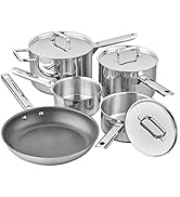 Tala Performance Set de casseroles en acier inoxydable 5 pièces, casseroles avec couvercles en acier inoxydable, 16, 1...
