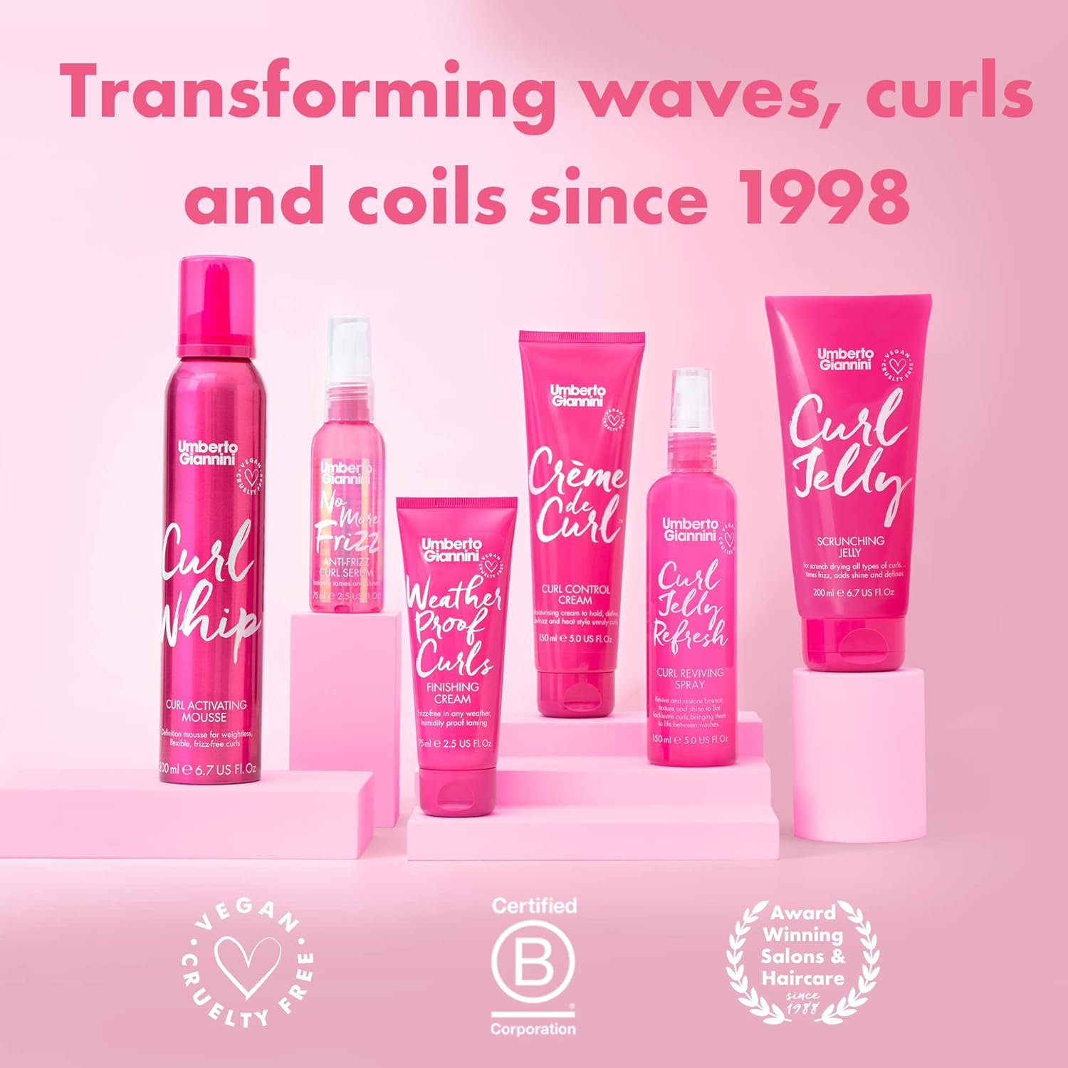 Umberto Giannini - Curl Styling Lauréats - 150/200ml - vegan, sans cruauté, brillance et rafraîchissement