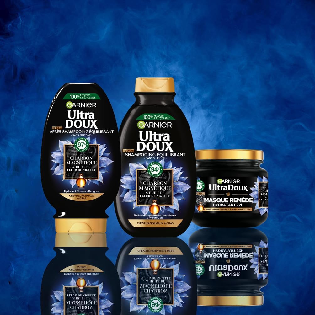 Garnier - Ultra Doux Charbon Magnétique - masque 340ml - soin purifiant