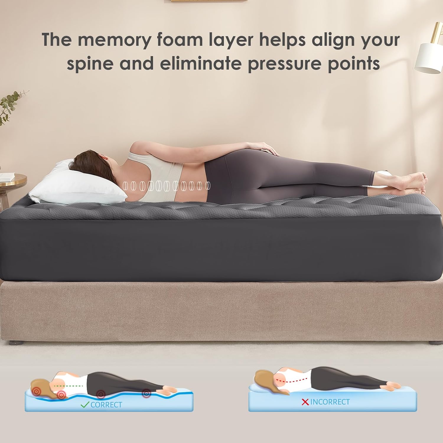 EHEYCIGA - surmatelas mémoire de forme 90x200 - rafraîchissant, poche profonde