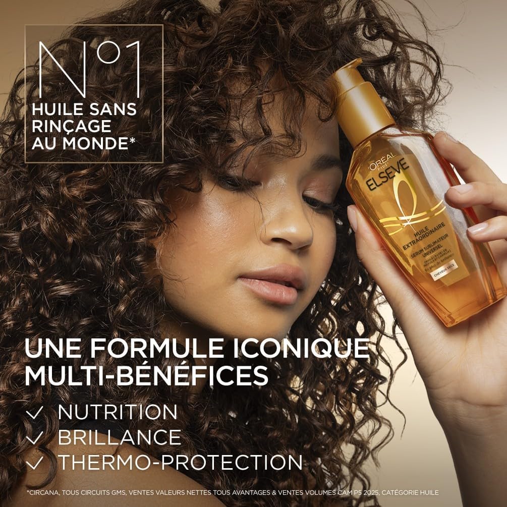 L'Oréal Paris - Elseve Huile Extraordinaire - 100ml - huiles marula & camélia, nourrissant, sans rinçage