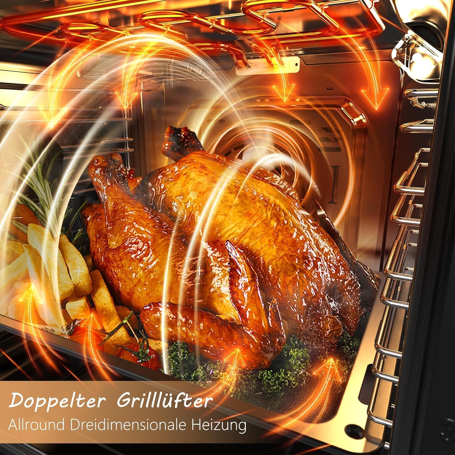 Disaenvir - four encastrable 60cm, 60L, 9 fonctions, grill, 2200W