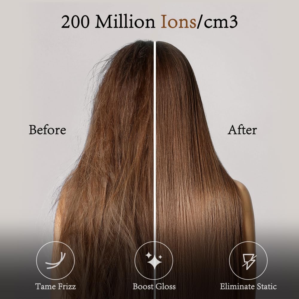 RESCIEN - Sèche-cheveux ionique pliable - 10x7x19cm - 2000W, léger, sèche rapidement, voyage - 2026