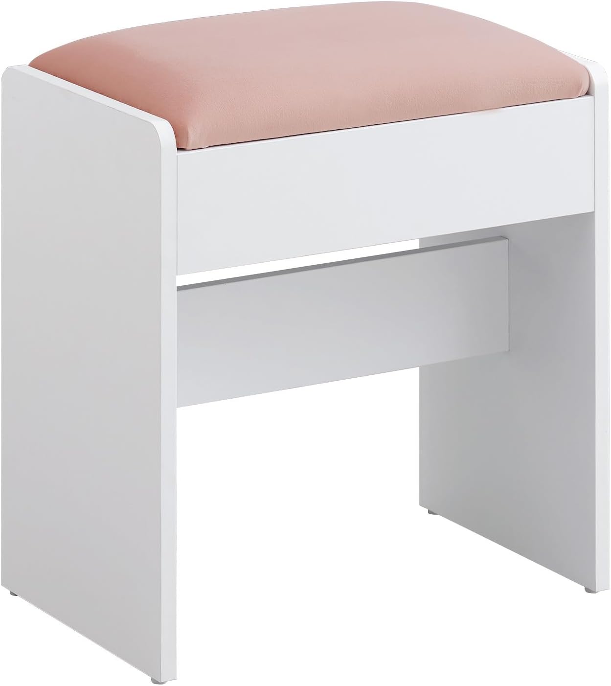 VASAGLE - Tabouret Kailyn, velours rose/blanc, antidérapant, rembourré, RDS001W01